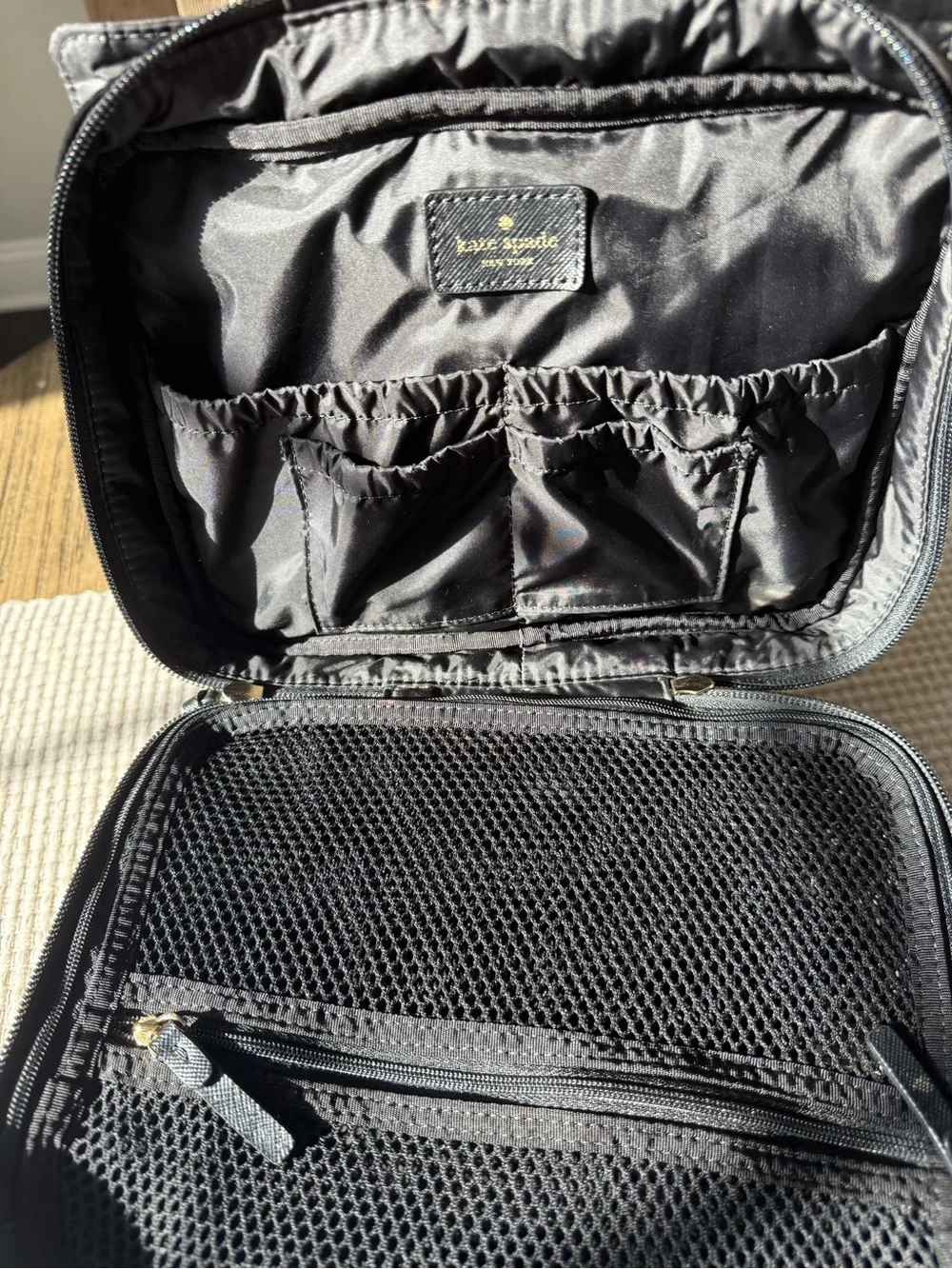 kate spade Black Structured Cosmetic Case with Top Handle